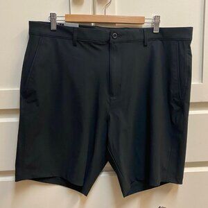 NWT Greg Norman Men's Comfort Stretch Flat Front Golf Short, Black, Size 38